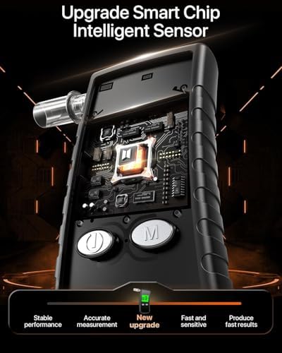 2026 Upgraded Breathalyzer,Breathalyzers for Alcohol with LCD Digital Display,Alcohol Breathalyzer Tester for Home Use,Portable Breathalyzer with 10 Mouthpieces and Carrying Case