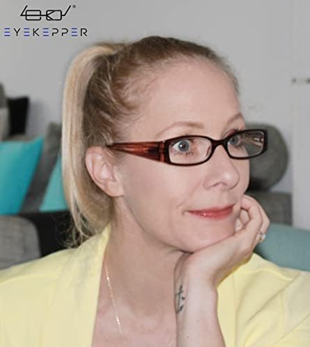 Eyekepper 5 Pairs Reading Glasses for Women Reading +2.50 Striped Frame Reading Eyeglasses