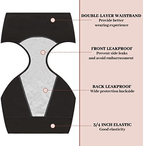 Walifrey Period Underwear for Women, High Waisted Panties Leakproof Postpartum Cotton Briefs