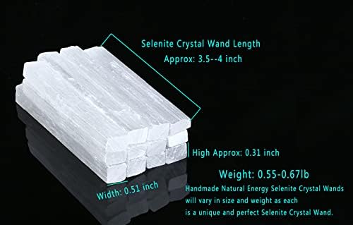 MAIBAOTA 4" Selenite Crystal Wand Selenite Sticks Crystals Bulk Selenite Charging Plate Reiki Metaphysical Supplies Wicca Altar Supplies Crystal for Witchcraft 12 Pcs