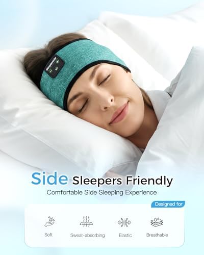 Sleep Headphones Wireless, Bluetooth Sports Headband with Built-in Speakers, Comfortable for Side Sleepers, Workout, Running, Yoga & Travel Long Battery Life, Gift for Men Women