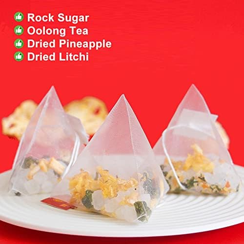 plant Gift Litchi Oolong Tea Bags 5.29oz (3g*50bags), Oolong Tea, Dried Peach, Dried Litchi, Chinese Pure Nature, Health Care Mixed Tea, Combination of Floral Tea 150g 荔枝乌龙茶