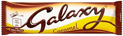 Galaxy Twin Caramel Chocolate Bar - 48g - Pack of 12 (48g x 12 Bars)