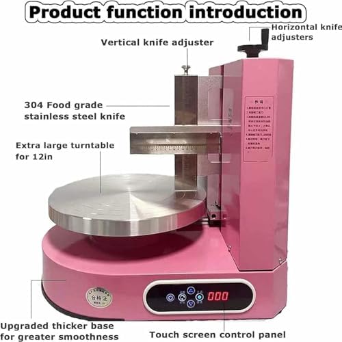 Cream Smooth Coating Machine for Birthday Cake - 4-12 Inch Round Cake Butter Cream Spreading & Filling Machine - Perfect for Cake Bread Cream Decoration & Smoothing - Cake Spreader Smoothing
