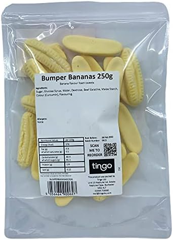Barratt Original Foam Bananas 250 Gram Bag (1/4 Kilo)