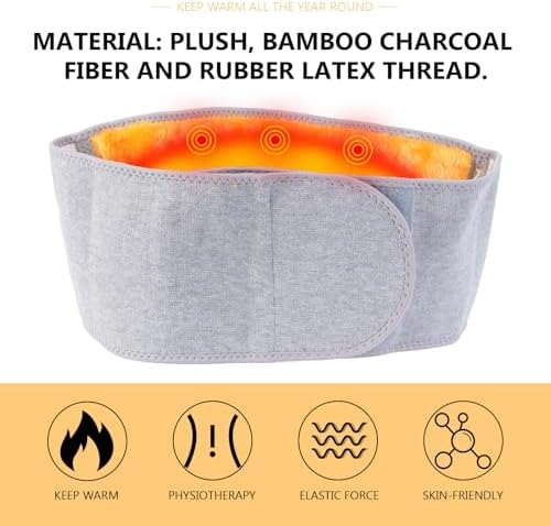 VILLCASE Golden Fleece Waist Warmer with Non-Slip Elastic Support - Thermal Kidney Binder and Stomach Protector for Winter Outdoor Activities and Home Comfort - Extra Large, 43.3" x 7.87"