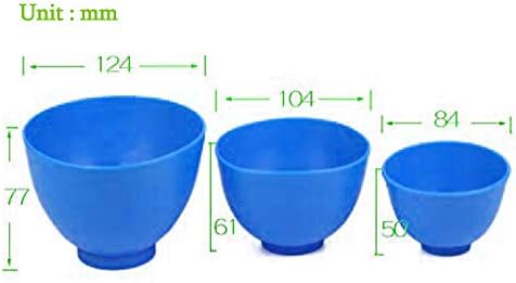 BONEW 3PCS Flexible Rubber Mixing Bowl +3 Spatulas Dental PVC Rubber Mixing Bowl for Alginate and Plaster Materials