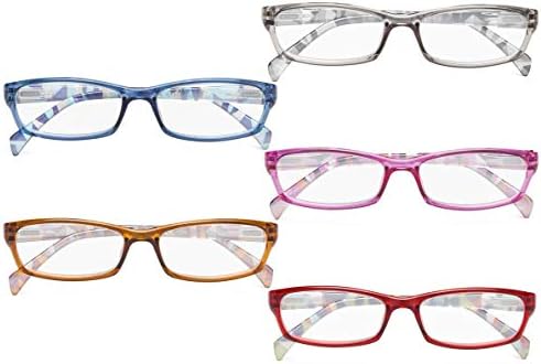 Eyekepper Stylish 5-Pack Ladies Reading Glasses Fashion Readers Women +1.75