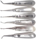 Set of 6 Premium Grade Dental Tooth Surgery Bernard Spade Concave Curved Root Tip Elevators, Stainless Steel Dental Instrument …