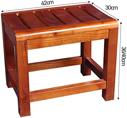 XJHOME Shower/Bath Stools Wooden Bathroom Bench Shower Foot Rest for Bathtub Shaving Legs Spa Sauna Seat Bathing Seat Waterproof Non-Slip for The Elderly Disabled Small Seat (Size : 42x30x40cm)