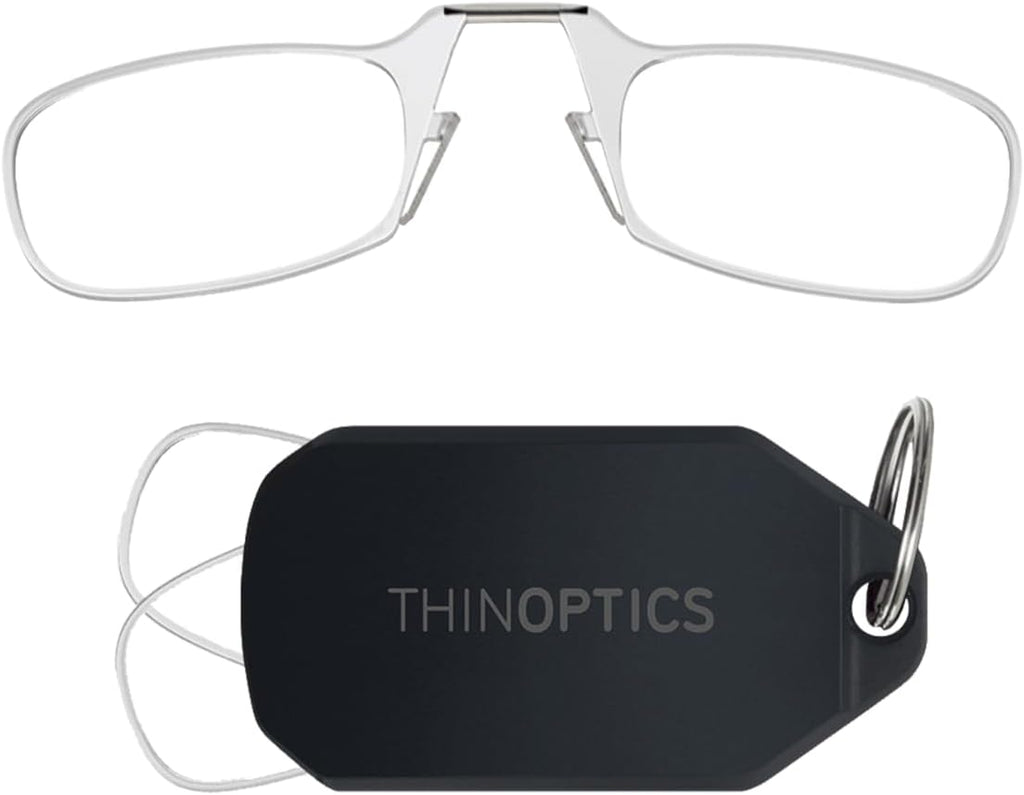 Always With You by ThinOptics Keychain Reading Glasses - Slim, Folding Armless Pocket Readers with Protective Keychain Case
