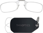 Always With You by ThinOptics Keychain Reading Glasses - Slim, Folding Armless Pocket Readers with Protective Keychain Case