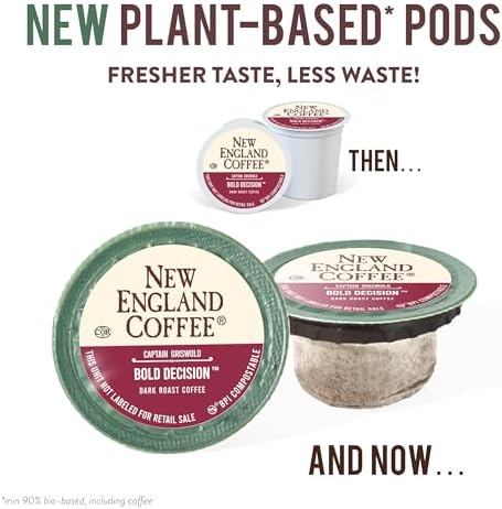 New England Coffee Bold Decision Dark Roast Single Serve Pods, 10ct Box (Pack of 6)