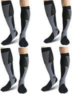 Compression Socks Men Women 20-30 mmHg Athletic Fit Running Medical Pregnancy Flight Travel 4 Pair Christmas Gift