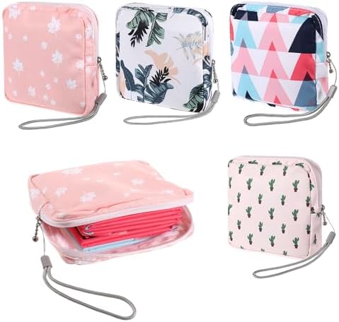 4 Pack Portable Sanitary Napkin Storage Bag, Samll Period Pouch for Purse Sanitary Pad Storage Bag Cute Menstrual Period Bags Feminine Care Period-Bags, Mini Pouch Feminine Pads-Bag Kit for Teen Girls