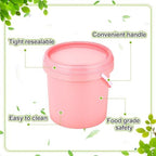 Gerrii 10 Pack Pink 1 Gallon Plastic Bucket with Handle and Lid Food Storage Bucket Containers All Purpose Pail for Paint Water Art Crafts Projects Garage Organization