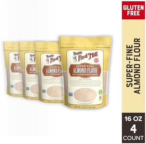 Bob's Red Mill Blanched Almond Flour, Finely Sifted - 1 Pound (Pack of 4) - Non-GMO, Gluten Free, Paleo, Vegan, Keto Friendly