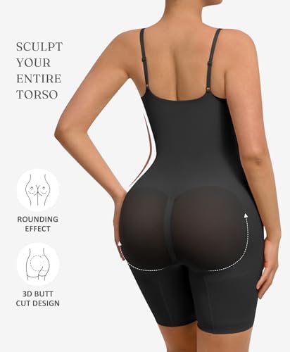FeelinGirl Shapewear Tummy Control Seamless Bodysuit Hip Enhancer Body Shaper for Women