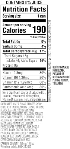 Rockstar Energy Drink,Fruit Punched,12oz Sleek Cans,(Pack of 16)