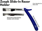 2 pcs Barber Razor Holder Shaving Knife Straight Razor with Disposable Blades with 10 Blades