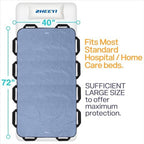 Multipurpose 72" x 40" Positioning Bed Pad with Reinforced Handles - Reusable & Washable Transfer Sheet for Turning, Lifting & Repositioning - Double-Sided Nylon Fabric, Blue Gray