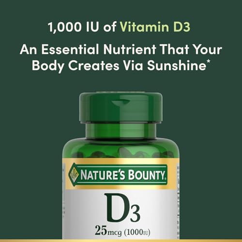 Nature's Bounty Vitamin D3 1000 100 mg Soft Gels, 120 Count