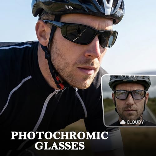 Myiaur Polarized Running Sunglasses for Men Women, UV400 Photochromic Sun Glasses Ideal for Sports Driving Cycling Fishing
