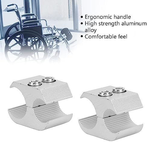 2PCS Aluminum Alloy Cane Holder for Walker, Rollator Walker Cane Holder Wheelchair Pipe Holder Clamp Joint Connector Accessories for Walking Aids