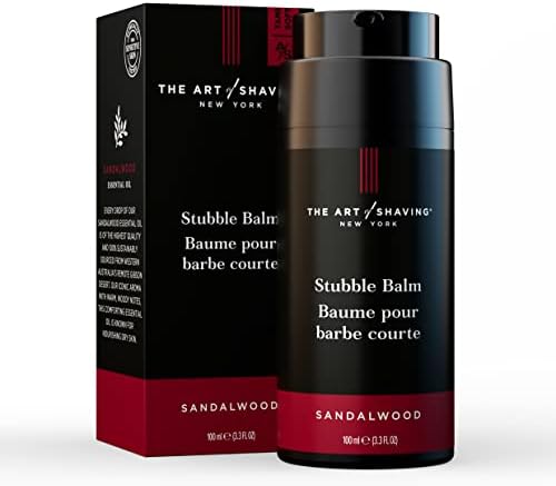 The Art of Shaving Beard Balm, Conditioner for Stubble to Hydrate Skin and Hair, Sandalwood, 3.3 Oz