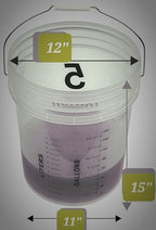 5 Gallon Graduated Bucket Pail Food Grade Heat Resistant (HDPE) Liters Quarts Measuring Mixing Container BPA Free Storage PolyEthylene Alloy Handle Premium Quality FDA Compliant