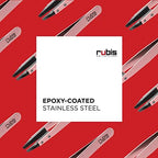Rubis Classic Techno Stainless Steel Tweezers for Precise Eyebrows and Hair Removal Slanted Polymer Tips, 1KS108, Pink,Rubis Switzerland Swiss Made World Renowned Precision