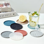 Silicone Coasters for Drinks[4 Pack]- Cup Mat for Tabletop Protection-Non-Slip, Non-Stick, Coffee Table Decor, Great Gift for Father’s Day, Dark Blue