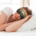 Soft Sleep Mask for Men Women, Double Side Print Sun Mountains Sleeping Masks with Adjustable Strap Trees River Eye Covers Blackout Blindfold for Travel Home Office