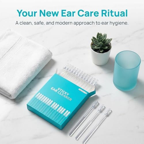 Sticky Cleaning Ear Stick, Gentle Reusable Soft Spiral Head Adhesive Ear Pick for Safe Ear Cleaning, with Gentle Removal Stick for All Ages (4mm-24 pcs)