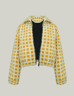 Esmeling Women’s Long Sleeve Cropped Sherpa Fleece Plaid Jacket Casual Chunky Teddy Fleece Outerwear
