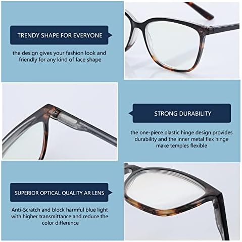 BLUEMOKY Blue Light Reading Glasses for Women 3 Pack Fashion Cat Eye Computer Glasses Bluelight Blocking Reader