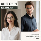 FONHCOO Reading Glasses for Women Men- Blue Light Reading Glasses with Spring Hinge Computer Readers