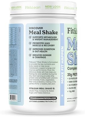 Fit & Lean Meal Shake, Fat Burning Meal Replacement, Protein, Fiber, Probiotics, Chocolate, 1lb, 10 Servings Per Container
