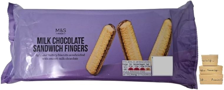 Premier Life M&S Milk chocolate Sandwich fingers buttery biscuits with smooth chocolate 300g