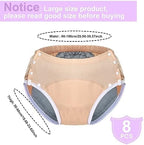 Timgle 8 Pcs Reusable Adult Diapers for Women Incontinence Adults Leak Proof Cotton Cloth Underwear Washable Absorbency Underpants Briefs Overnight Urinary Incontinence Underwear(Large)