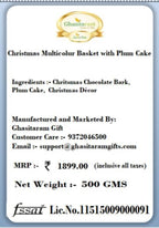 Ghasitaram Gifts Jaiccha Christmas Gifts Christmas Multicolur Basket with Plum Cake