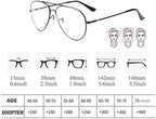 Aviator Anti-blue Light Reading Glasses, Progressive Multifocus Reading Glasses for Men and Women, Oversized Frame, Black