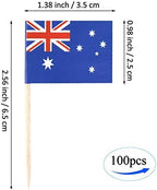 JBCD Australia Toothpick Flag Australian Mini Small Cupcake Topper Flags, 100pcs