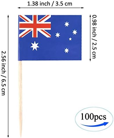 JBCD Australia Toothpick Flag Australian Mini Small Cupcake Topper Flags, 100pcs
