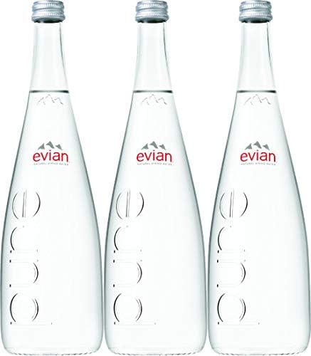 Evian Natural Mineral Water, 25.4 oz Glass Bottle (Pack of 3 Total of 76.2)