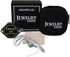 10x Magnifier Jewelry Loupe 20.5mm Triplet Lens Optical Glass Pocket Gem Magnifying Tool for Jeweler, Stamp Philatelist, Coin Numismatic, Achromatic Black Hexagonal Design Kit Set