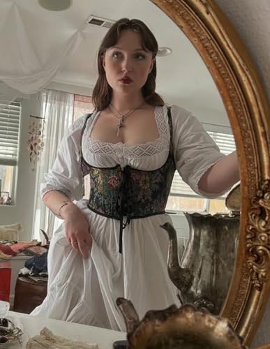 Scarlet Darkness Corset Belt for Women Renaissance Underbust Corset Floral Lace Up Boned Waist Belts