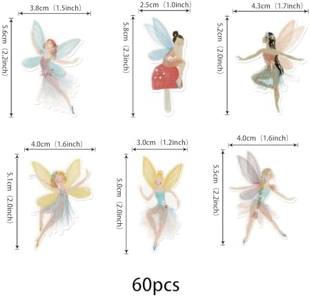 Rsstarxi 56 Pack Fairy Theme Edible Cupcake Toppers Rice Paper Flower Fairy Cupcake Picks for Baby Shower Wedding Kids Girls Birthday Party Cake Decorations Supplies