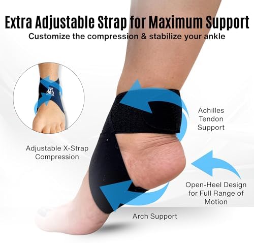 MDUB Ankle X Strap for Achilles Tendon and Planter Fasciitis Support, 1 Pack, Ankle Tendonitis Pain Relief Support Brace, Hiking, Soccer, Basketball, Running, Tennis, Volleyball & Pickleball