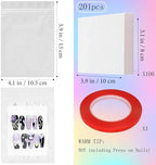 Qenk 100PCS Empty Holographic Nail Storage Bag Press on Nail Packaging Bag and 100PCS Shiny white cardboard Nail Tips Packaging Bags with 1 Roll Transparent Tape (White)